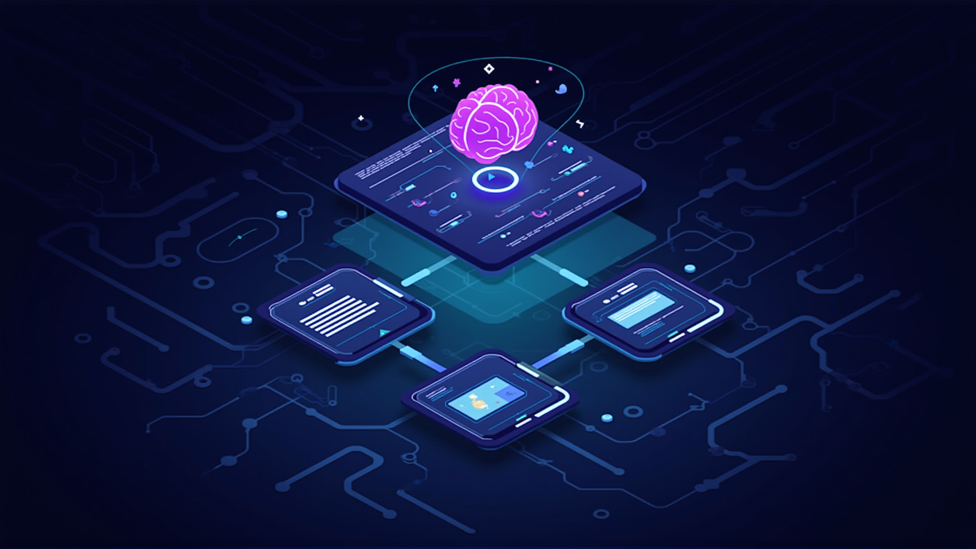 Meta-recursive visualization of AI building website showcasing AI capabilities